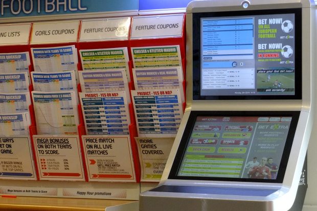 An online betting terminal in a bookmakers